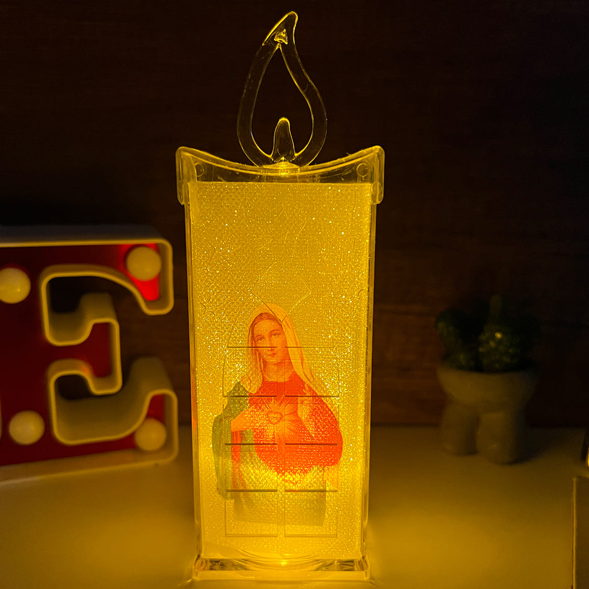 Vela LED X4 Con Imagen Religiosa VLR01X4